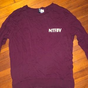 “No time for bad vibes” maroon long  sleeve shirt